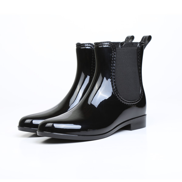 Fashion Black Women PVC Rain Boots