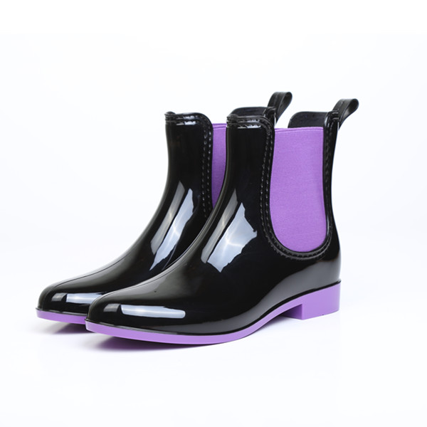 Fashion Black Women PVC Rain Boots