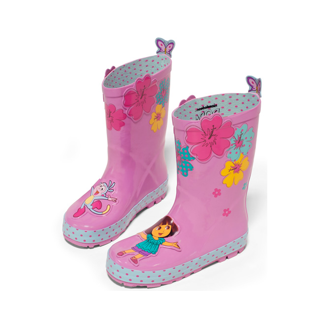 Pink Cartoon kids Rubber Boots