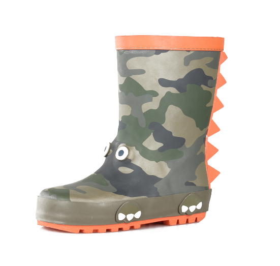 Camouflage Dinosaur Kids Rubber Boots