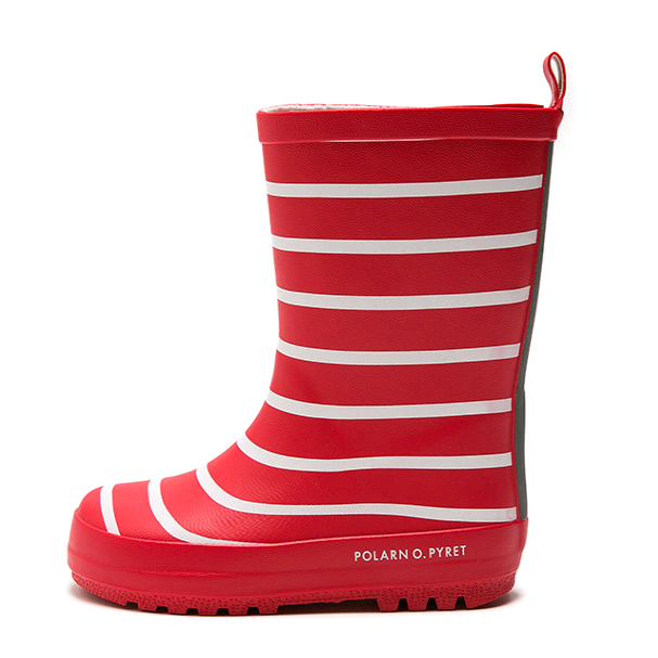 Red And White Kids Rubber Rain Boots