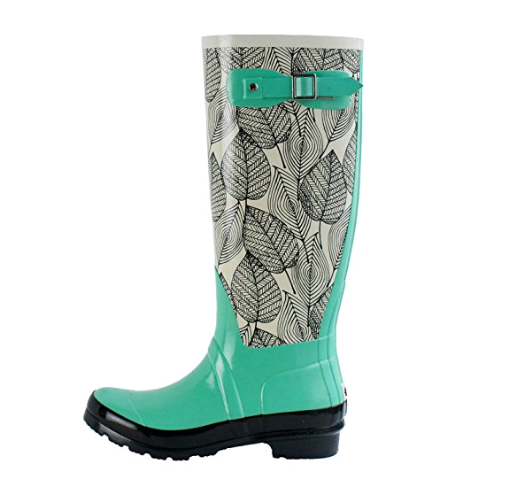 Fashion Green Women Rubber Rain Boots