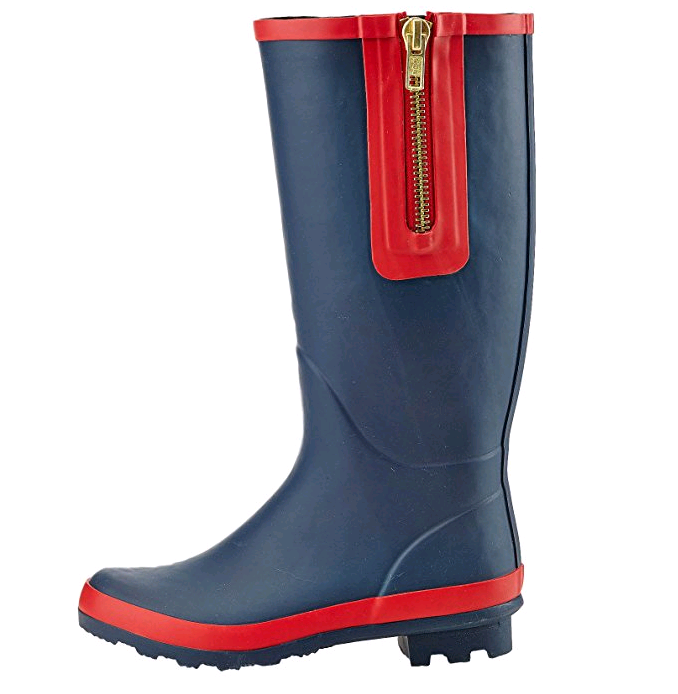 Fashion Navy Women Rubber Rain Boots