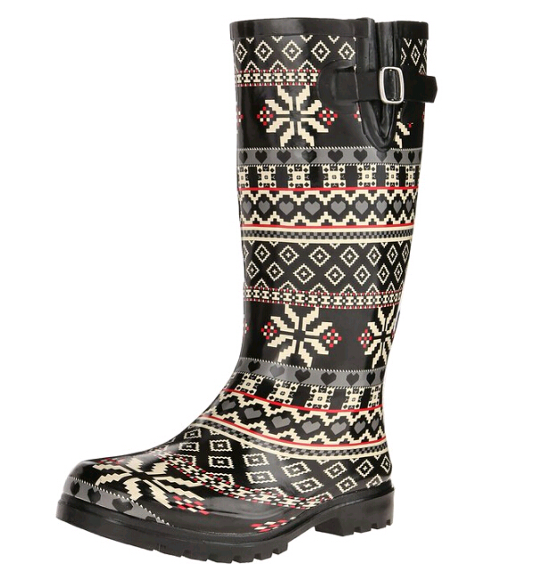 Geometric Patterns Women Rubber Rain Boots
