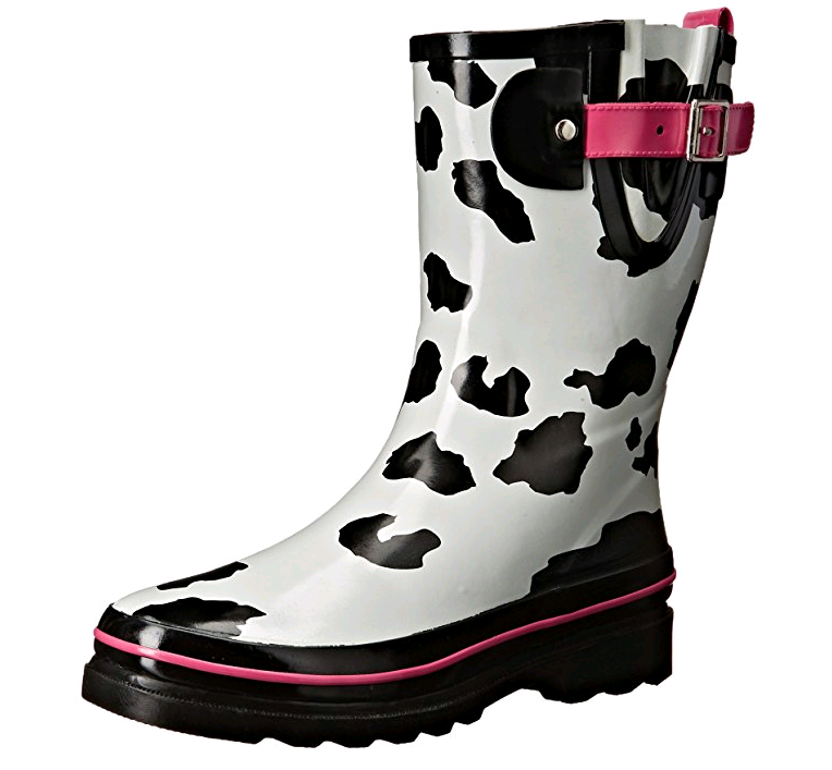 Cow Pattern Women Rubber Rain Boots