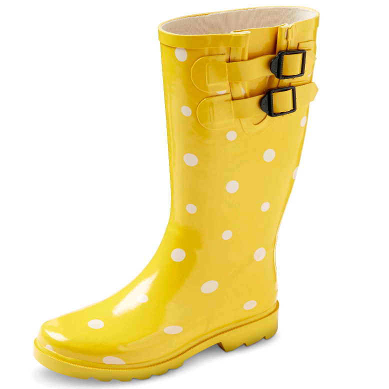 Yellow Dot Women Rubber Rain Boots