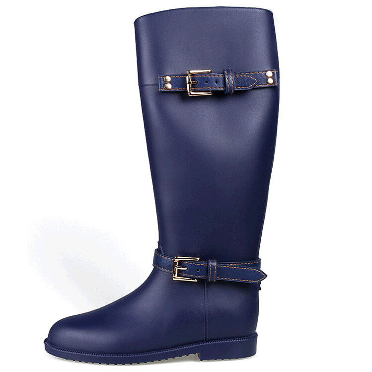 Fashion Navy Women PVC Rain Boots