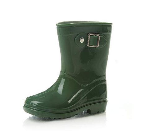 Kids solid color pvc rain boots with buckle