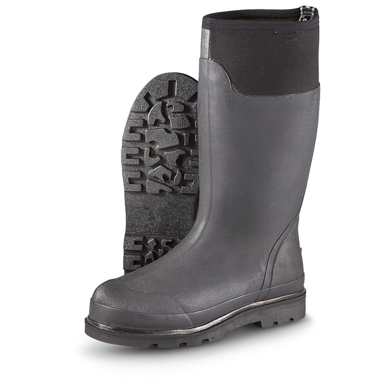 2018 New Design Wholesale Hot Sell Mens Black Neoprene Rain Boots