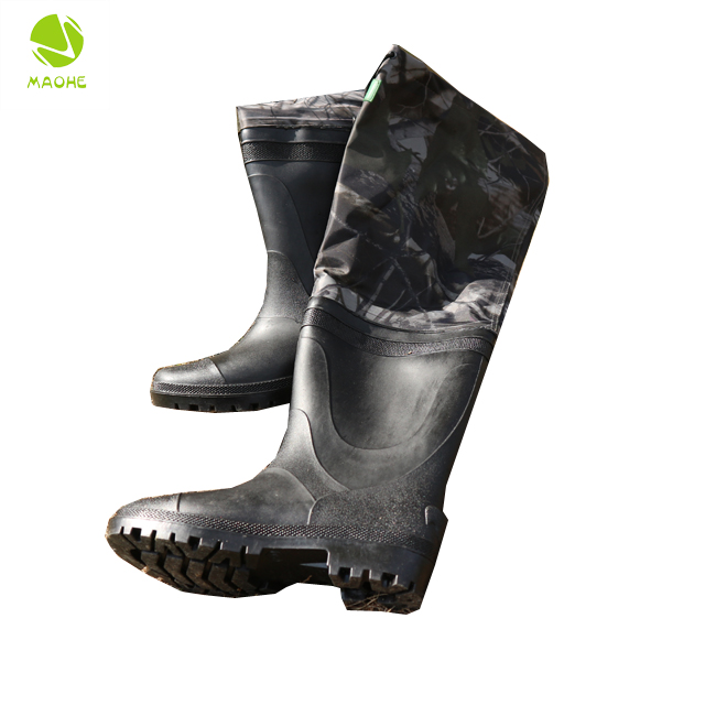  Men\'s camouflage half pvc working boots hip wader