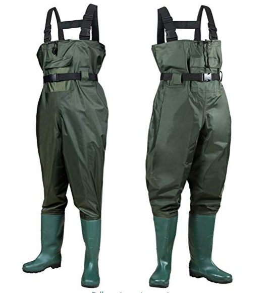 Men's nylon pvc gree color chest fishing wader