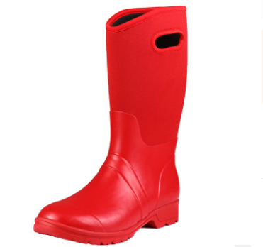 women's red 3mm neoprene with rubber boots
