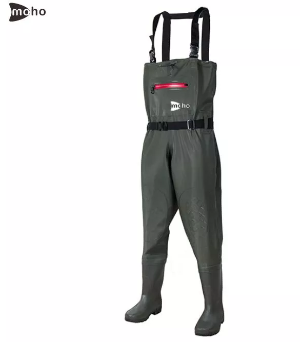 100% waterproof wholesale cheap men knitted fabric pvc Waterproof Fly Fishing chest wader