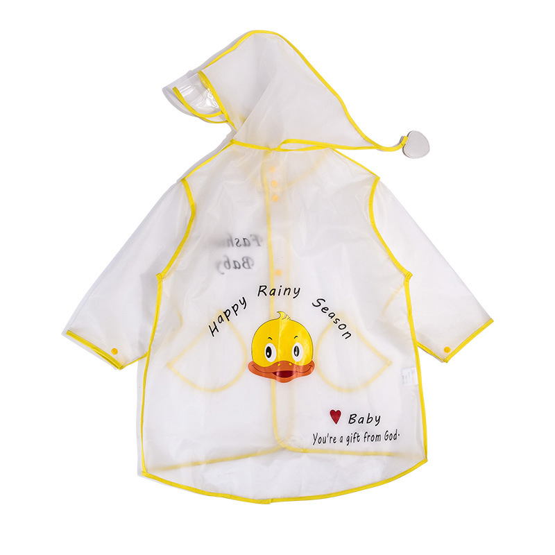 Boys and Girls Rain Coat PVC Transparent Rain Ponchos 